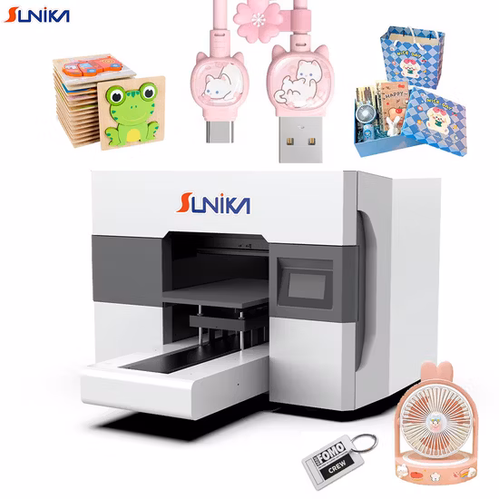 A3 Small Desktop Cup Cylinder Flat Bed Card Acrylic Bottle Phone Case Printing Mini Inkjet LED Price Flatbed UV Printer