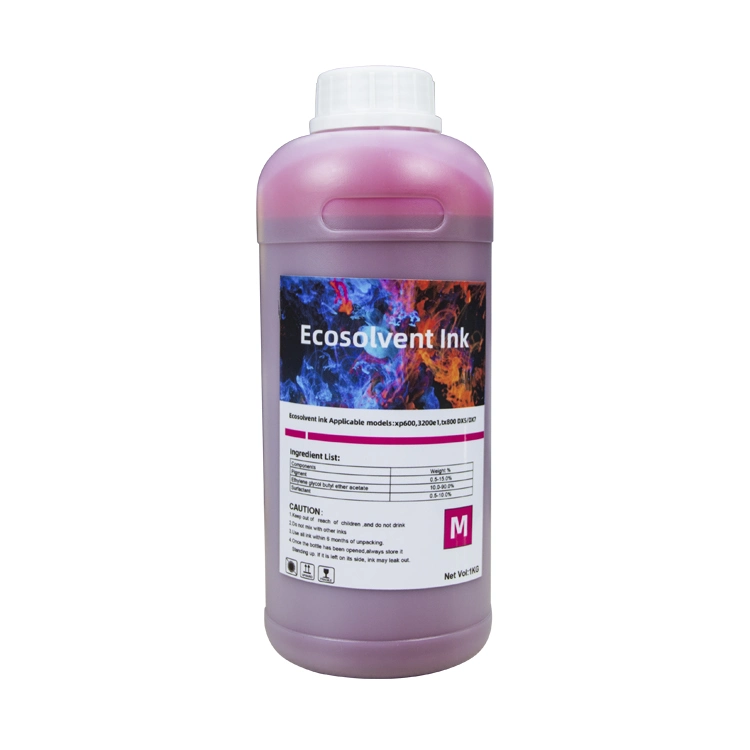 1000ml Cmyk 4 Color Outdoor Eco Solvent Ink for Ep Dx5 Dx7 XP600 Tx800 Inkjet Printers