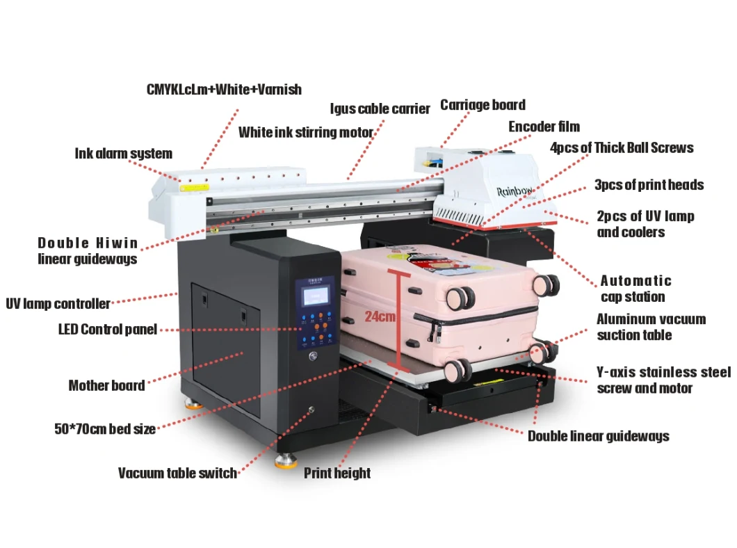 Flagship Rainbow Printer UV Flatbed A2+ for Acrylic Key Chain UV Printer